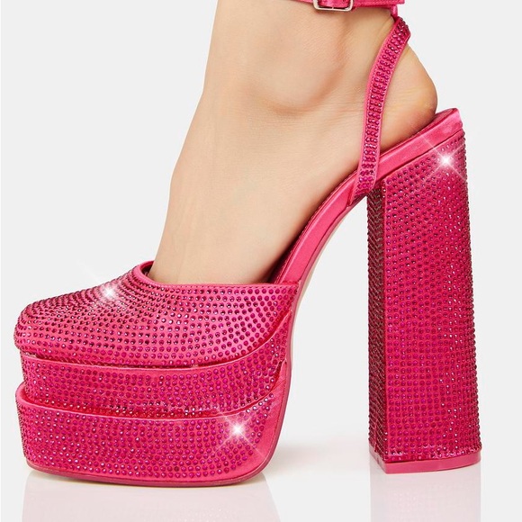 BRAND NEW Public Desire Fuchsia Platform Heels - Dolls Kill, NWT - Picture 4 of 5